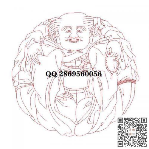 圆寿星线雕人物单线文泰plt精雕图jdp镂空格子数控激光雕刻机图素材