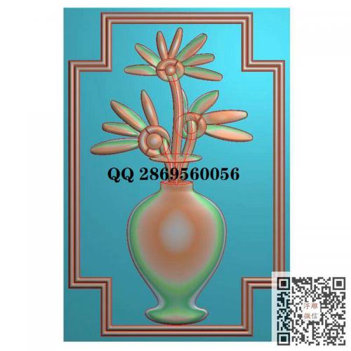 洋花花瓶门板背板精雕图jdp灰度图bmp电脑雕刻浮雕图数控雕刻机图素材