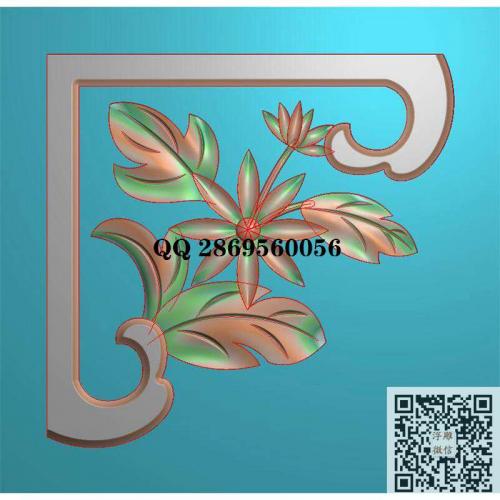 古建洋花角花雀替梁托精雕图jdp灰度图bmp电脑雕刻浮雕图数控雕刻机图素材