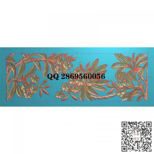 树叶花草装饰1800-600精雕图jdp灰度图bmp电脑雕刻浮雕图数控雕刻机图素材