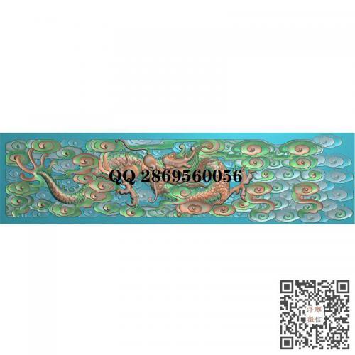 单龙祥云门板背板横板精雕图jdp灰度图bmp电脑雕刻浮雕图数控雕刻机图素材
