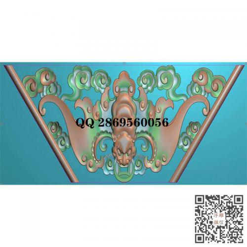 蝙蝠铜钱祥云佛龛精雕图jdp灰度图bmp电脑雕刻浮雕图数控雕刻机图素材