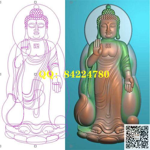 立体站如来佛祖挂件精雕图jdp灰度图bmp电脑雕刻浮雕图数控雕刻机图素材