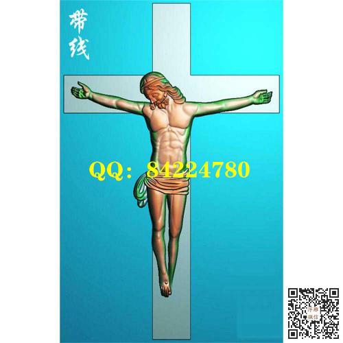 基督教十字挂架牌子耶稣十字架带线精雕图jdp灰度图bmp电脑雕刻浮雕图数控雕刻机图素材
