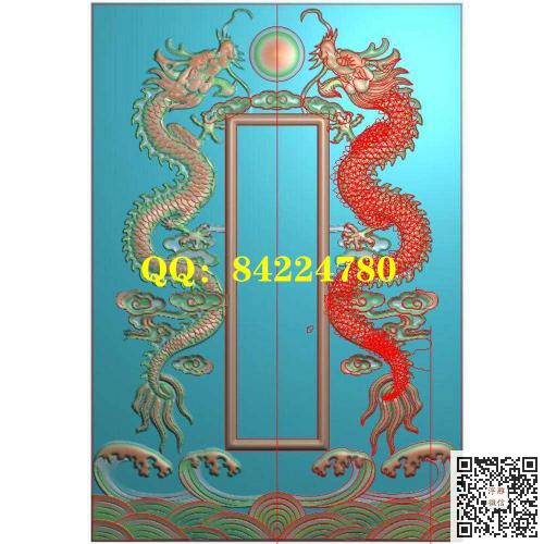 仿古龙灵位双龙灵牌双龙牌位精雕图jdp灰度图bmp电脑雕刻浮雕图数控雕刻机图素材