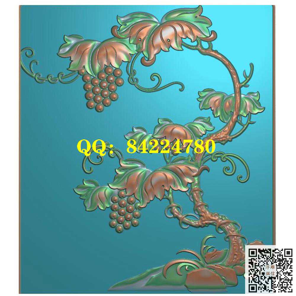 5.5葡萄藤门板精雕图灰度图 5.5葡萄藤门板精雕图灰度图